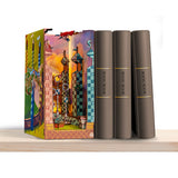 maqueta sujetalibros book nook harry potter partido de quidditch