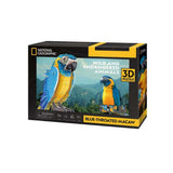 Puzzle educativo de fauna tropical CubicFun Guacamayo Barba Azul