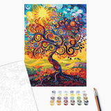 Pintar por Números Árbol Psicodélico Ideyka