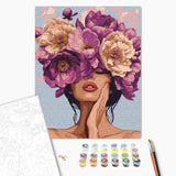 Pintar por Números Mulher com Pétalas Ideias