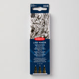 Set 3 Rotuladores Calibrados Negro Derwent