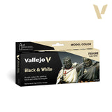 pintura acrilica maquetas vallejo model color set blancos y negros