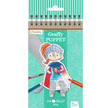 Cuaderno Colorear Dibujos Caballeros Dragones Convertible en 24 Marionetas Tamaño Bolsillo Craffy Puppet Avenue Mandarine