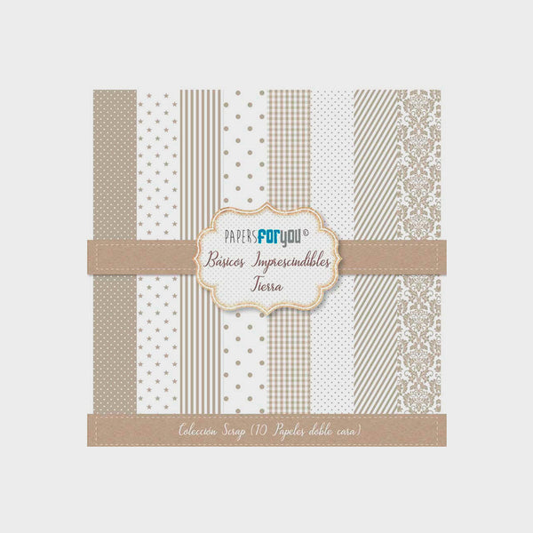Set 10 Papeles Scrap Imprescindibles Tierra 30x30 Papers For You (1)