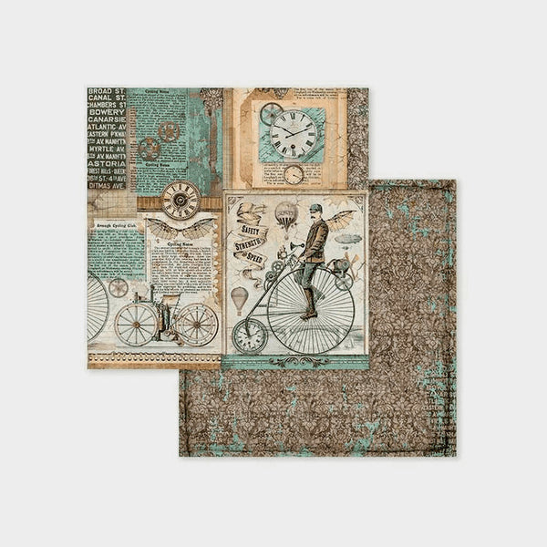 Set Papel Scrap Voyages Fantastiques 8x8 Stamperia (1)