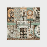Set Papel Scrap Voyages Fantastiques 8x8 Stamperia