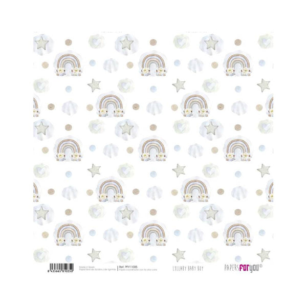 Set 24 Papeles Scrap 20x20cm Lullaby Baby Boy Papers For You (1)