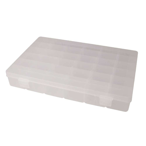 Caja de Plástico Rectangular con 6 Espacios Ampliable Transparente 27,5x18x4