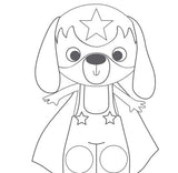 Marioneta para Colorear Perro Superhéroe Avenue Mandarine (2)
