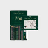 Estuche de Metal con 19 piezas Pitt Grafito Faber Castell