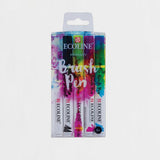 Set 5 Rotuladores Brush Pen Punta Pincel Acuarelables Ecoline