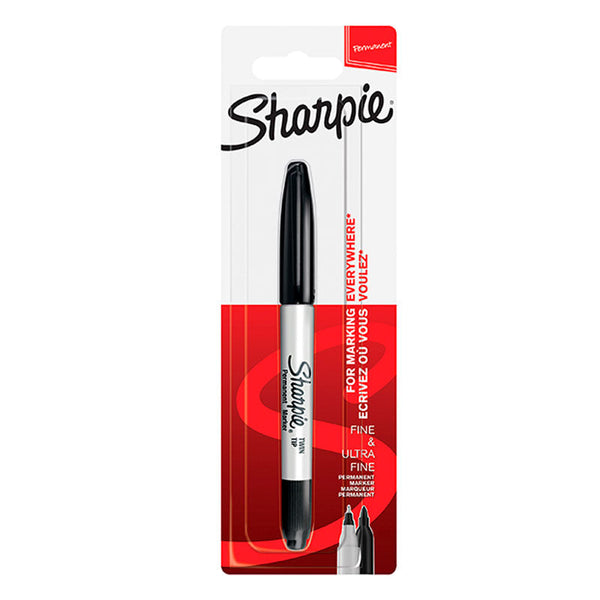 Rotulador Permanente Negro Twin Tip Sharpie (1)