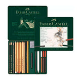 Estuche de Metal con 21 Lápices Pitt Monocohrome Castell