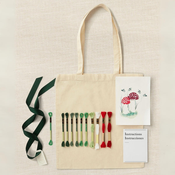 Kit Bordado Tote bag Champiñones (1)
