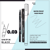 Rotulador Calibrado Manga 0,03mm Negro Uni Pin (3)