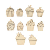 Set 10 Siluetas de Madera Cupcake (1)