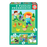 Puzzle Progresivo Animales Granja Educa