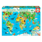 Puzzle 150 Piezas Mapamundi Animales Educa