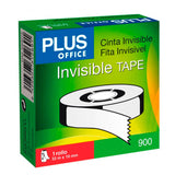 Cinta Adhesiva Invisible 3,3x1,9cm Plus Office
