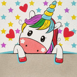 Kit Pintar con Arenas 'Unicornio Corazones' ARENART 30x30cm 2 Láminas (4)