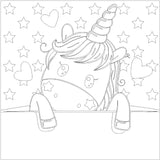 Kit Pintar con Arenas 'Unicornio Corazones' ARENART 30x30cm 2 Láminas (6)