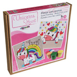 Kit Pintar con Arenas 'Unicornio Corazones' ARENART 30x30cm 2 Láminas