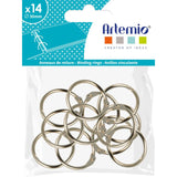 Bolsa 14 Anillas para Álbum y Encuadernar Plateadas 30 mm ARTEMIO