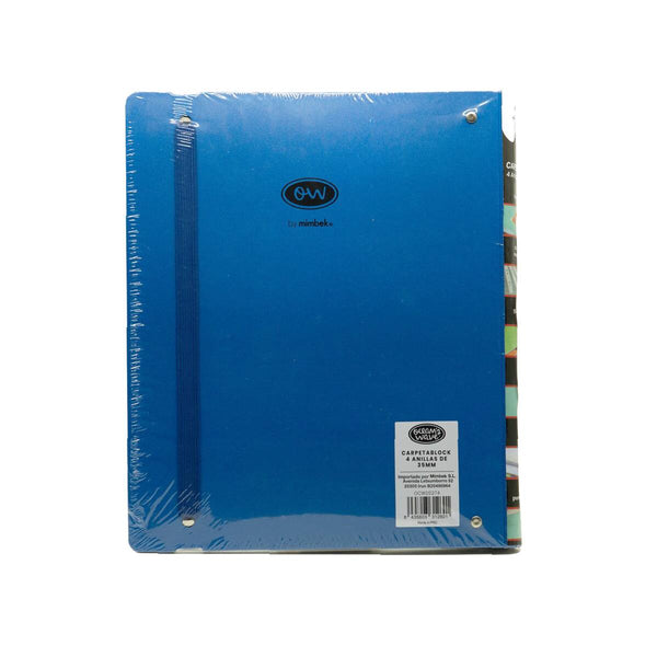 Pasta Ocean's Wave Blue com 4 argolas e recargas