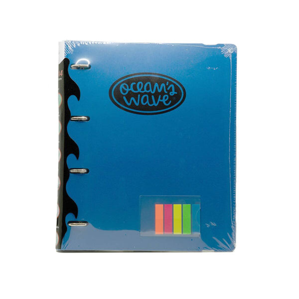 Pasta Ocean's Wave Blue com 4 argolas e recargas