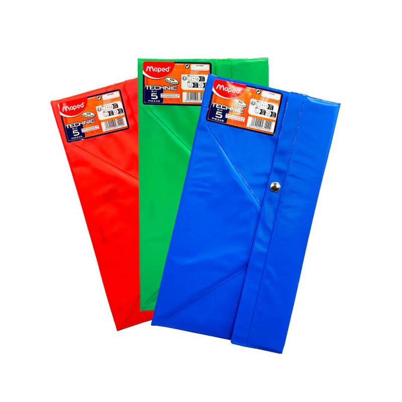 Juego de 5 Reglas Geométricas + Funda Maped