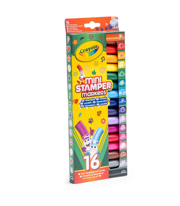 Conjunto de 6 mini marcadores Crayola com ponta de carimbo