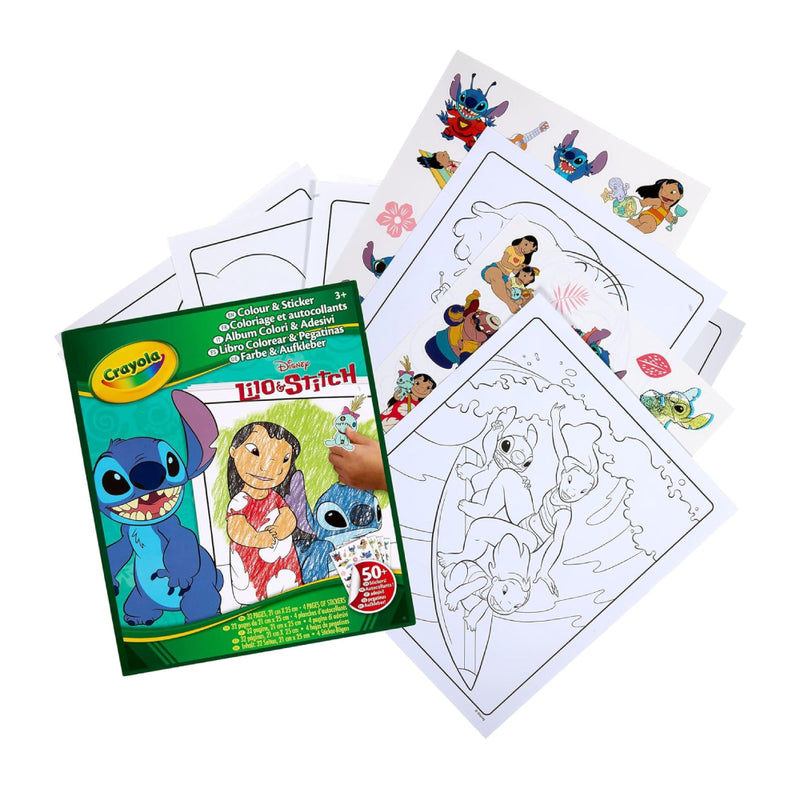LIBRO COLOREAR + STICKERS LILO & STITCH CRAYOLA