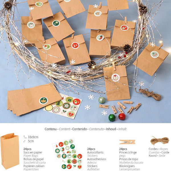 kit calendario de adviento con bolsas de papel artemio