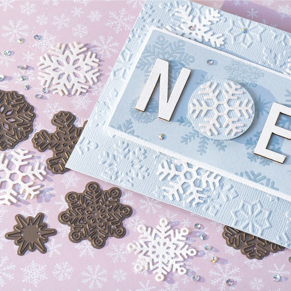 obras de scrap con troqueles copos de nieve artemio