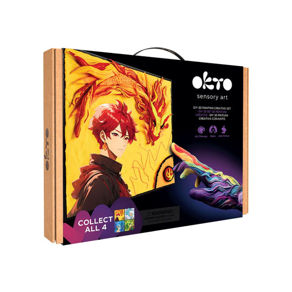 manualidad pintar con arcilla de secado al aire OKTO 3D manga fire