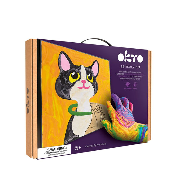 set pintar con arcilla OKTO 3D manualidad sensorial para niños gato