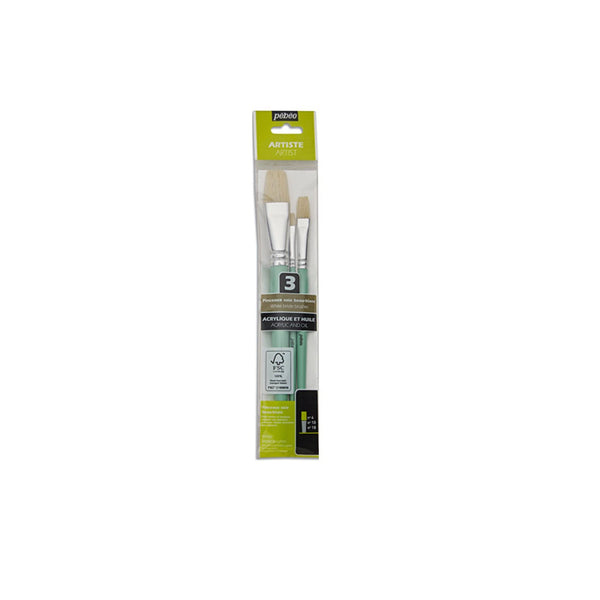 Set 3 Pinceles Planos Pebeo
