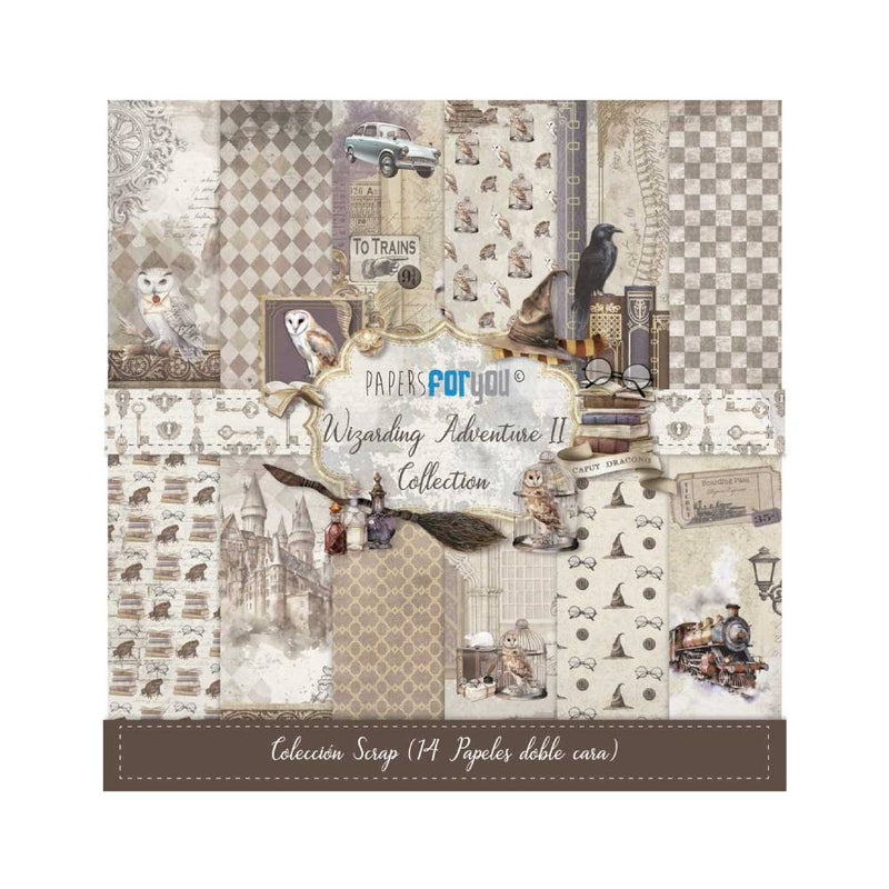 Set 14 Papeles Scrap 30x30 Wizarding Adventure II