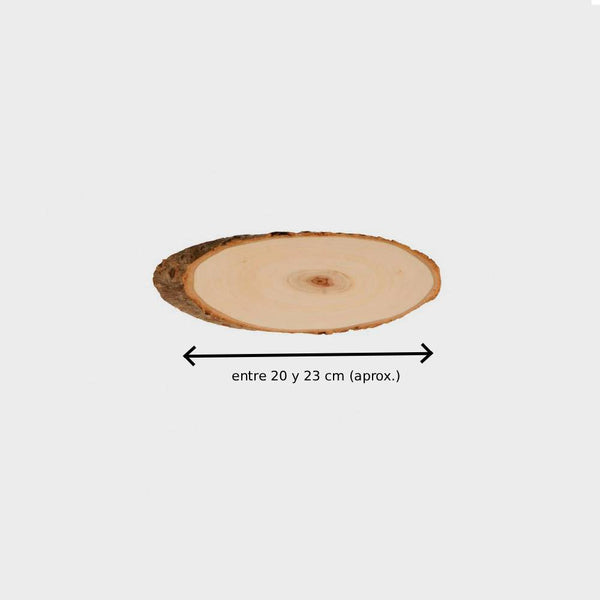 disco de madera decorativo de 20 cm de largo aprox