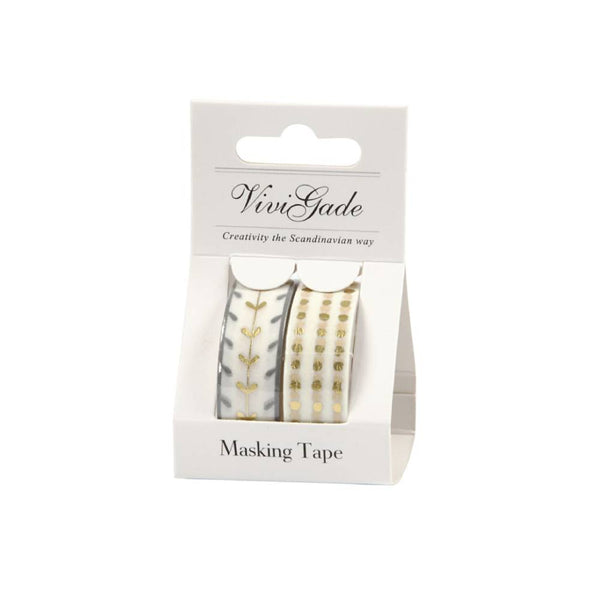 washi tape con toques dorados y plateados vivi gade