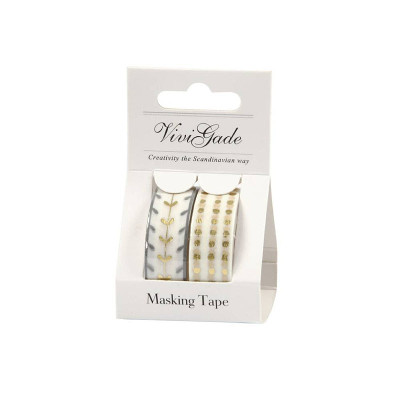 washi tape con toques dorados y plateados vivi gade