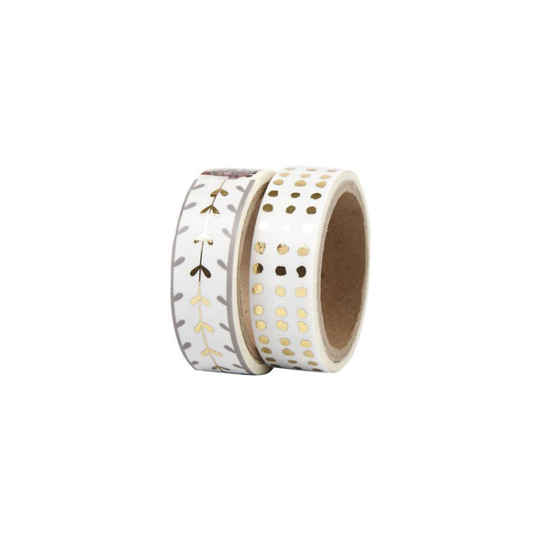 washi tape dorada y plateada masking tape