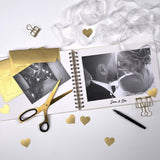 album de scrapbooking recuerdos tapa dorada