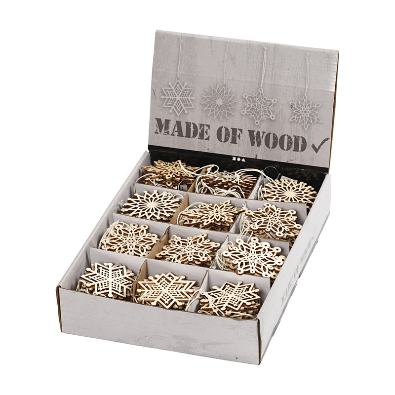 Copo de Nieve de Madera Ornamentado