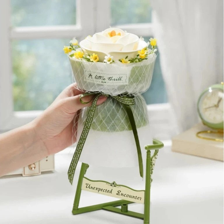 camelia  blanca flor para decoracion maqueta 3d robotime