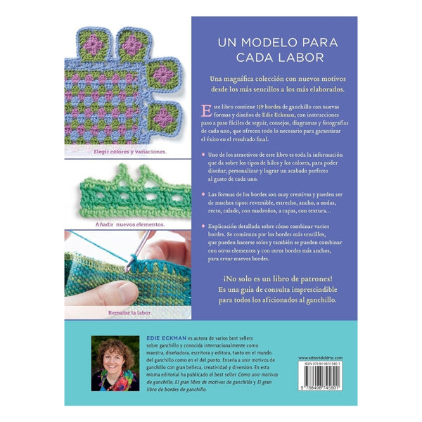 Diagramas y patrones de bordes de ganchillo incluidos en el libro