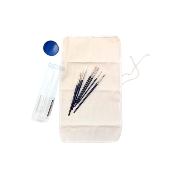Tubo 6 Pinceles Acuarela + Estuche Tela VAN GOGH
