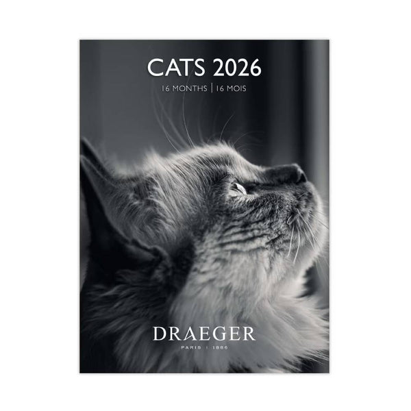 calendario pequeño 2026 de gatos B&W para pared