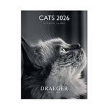 calendario pequeño 2026 de gatos B&W para pared