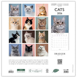 calendario de pared grande 2026 motivos de gatos